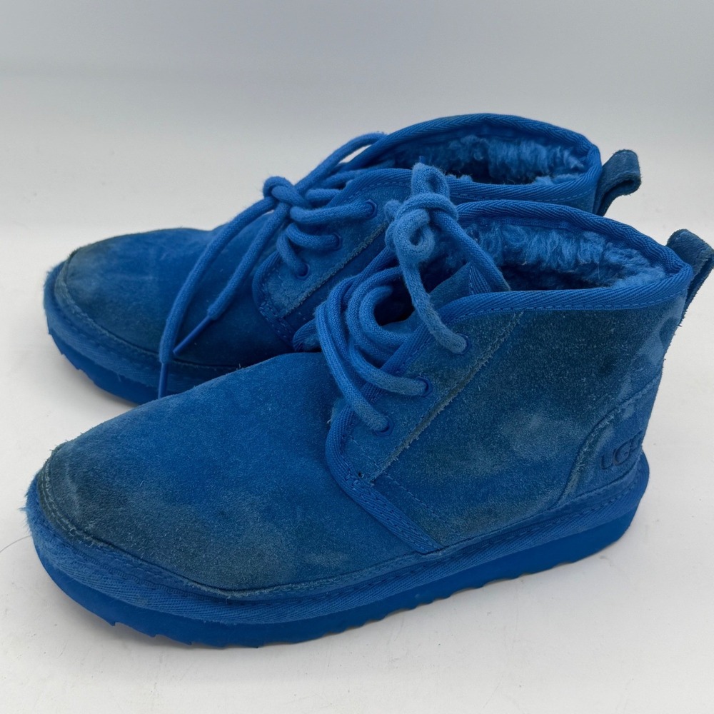UGG Kids Neumel Suede Ankle Boots Royal Blue Chukka Size 1 Y 1017320K Lined